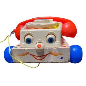 Fisher-Price Chatter Telephone Toy With Blue Wheels & Red Receiver